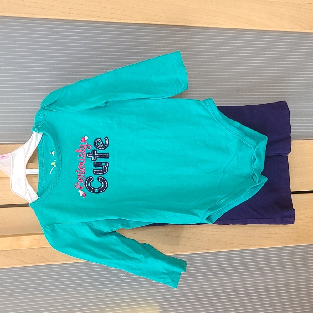 Jumping Beans onesie and yoga pants